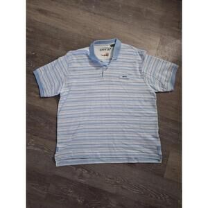 Orvis Men’s XXL Striped Signature Polo White/Cloud Blue Short Sleeve